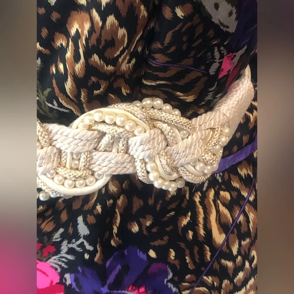 Vintage 80s Macrame Belts Gold Tone and Silver Tone